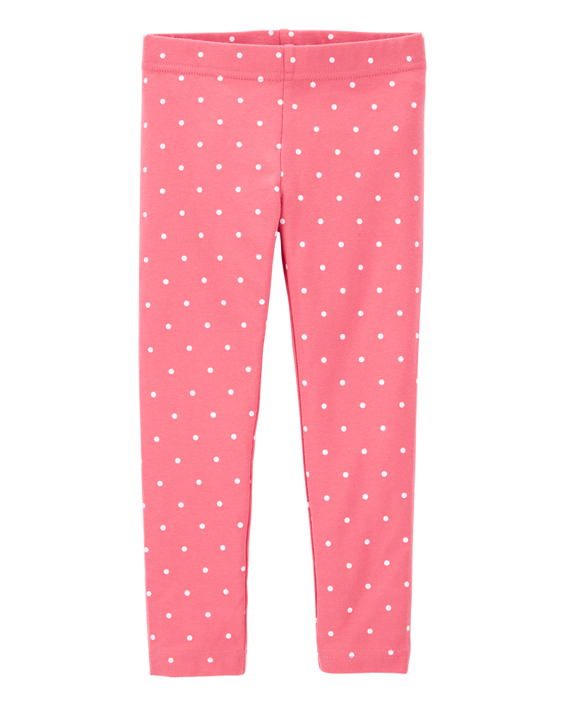 Toddler Cotton Polka Dot Stretch Leggings, image 1 of 2 slides