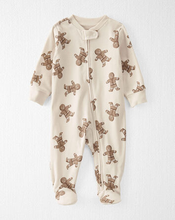 Baby Organic Cotton Sleep & Play in Gingerbread Cookie Pajamas
, 