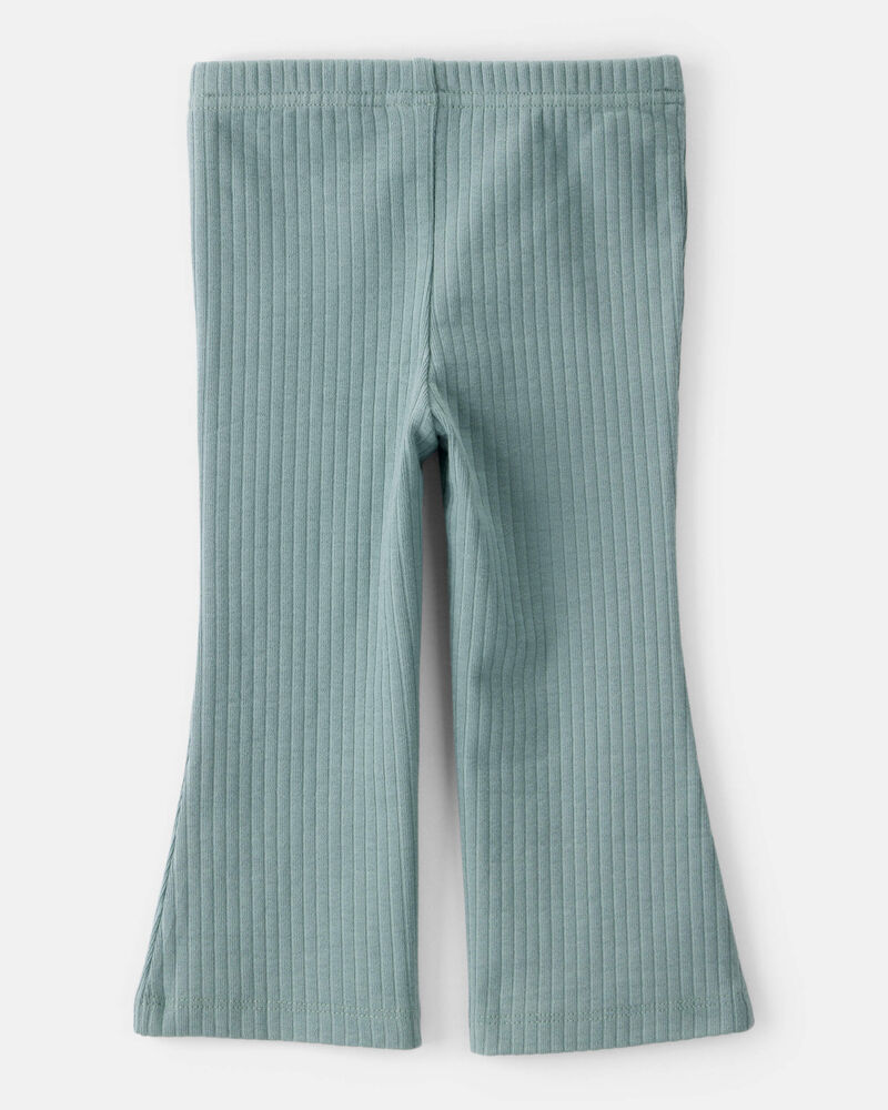 Baby Girl Cotton Flare Leggings - Green, image 2 of 4 slides