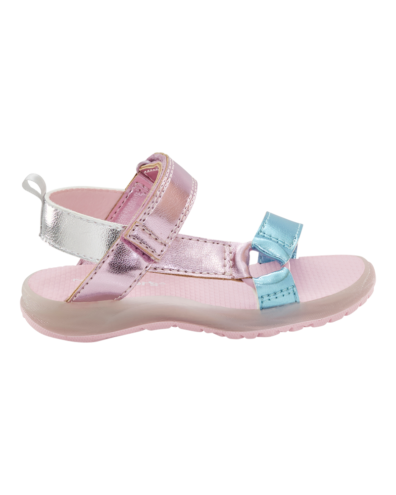 Toddler Light Up Metallic Sandals - Pink/Blue, image 3 of 8 slides