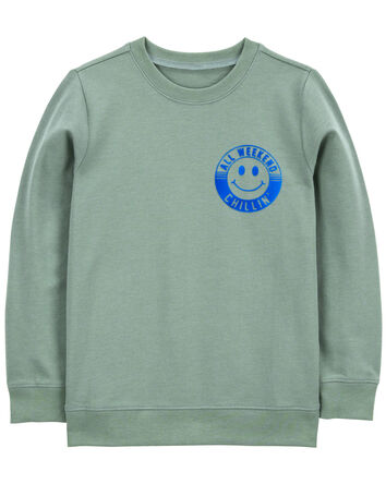 Kid Smiley Face Pullover Sweatshirt, 