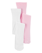 Girls 2-Pack Tights - Pink/White, image 1 of 4 slides