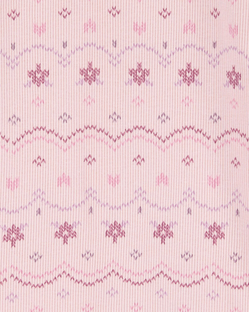 Toddler Fair Isle Knit Long-Sleeve Fashion Top - Pink, image 2 of 3 slides
