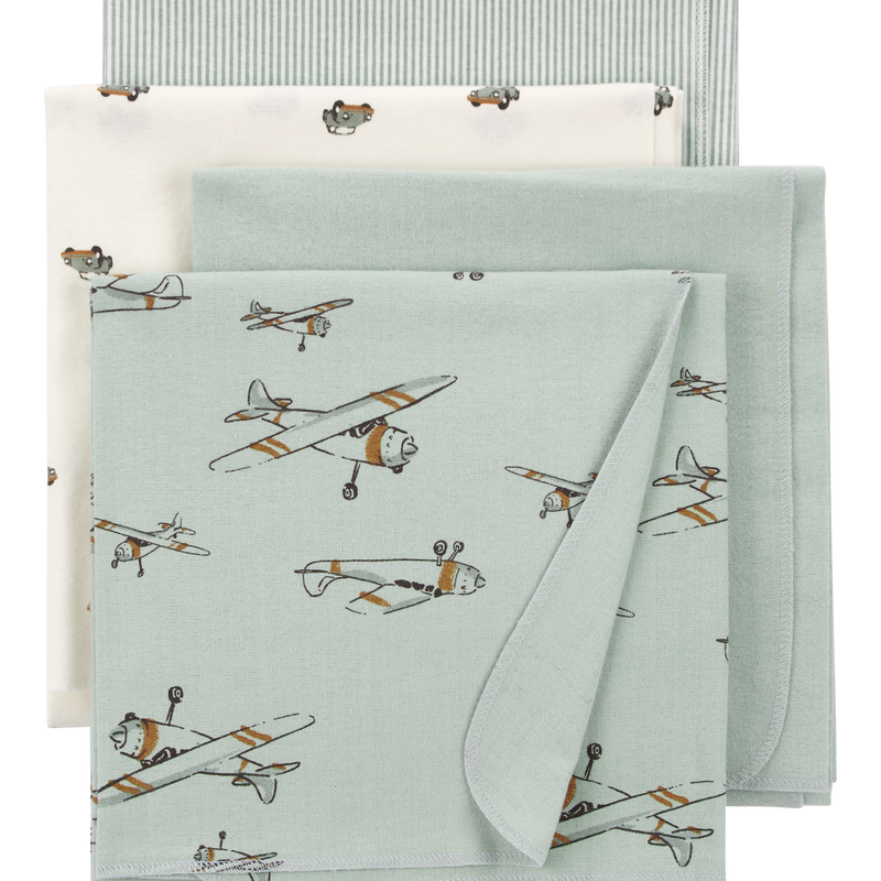 Green Baby 4 Pack Receiving Blankets carters