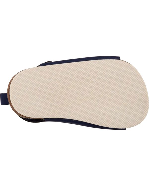 Blue Baby Buckle Faux Cork Sandals