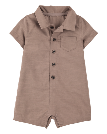 Baby Button-Down Polo Romper, 