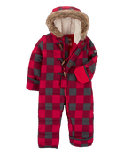 Baby Plaid Sherpa-Lined Snowsuit, image 2 of 3 slides