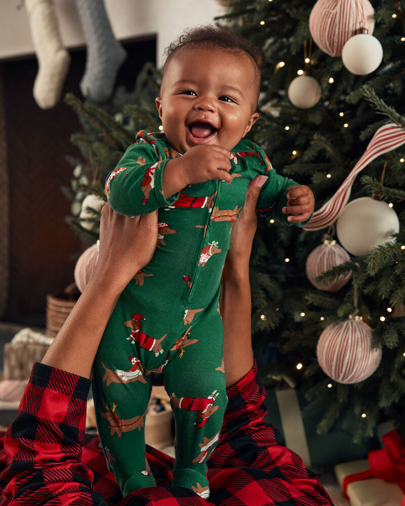 Baby Christmas Dog Zip-Up PurelySoft Sleep & Play Pajamas, image 4 of 6 slides