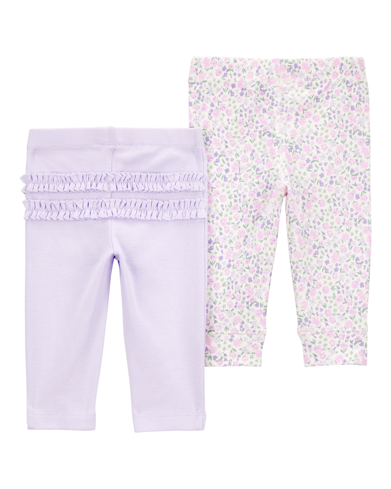 Baby Floral 2-Pack Pants, image 2 of 5 slides