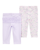 Baby Floral 2-Pack Pants, image 2 of 5 slides