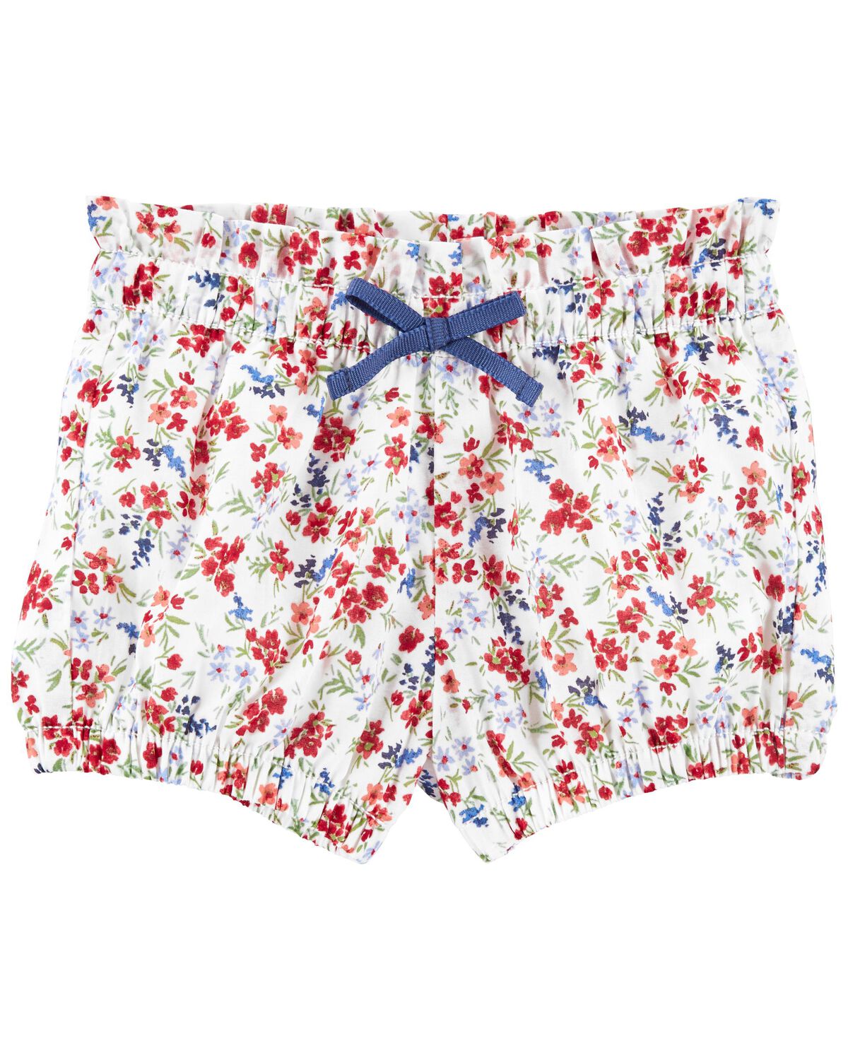 Multi Baby Floral Print Paperbag Bubble Shorts