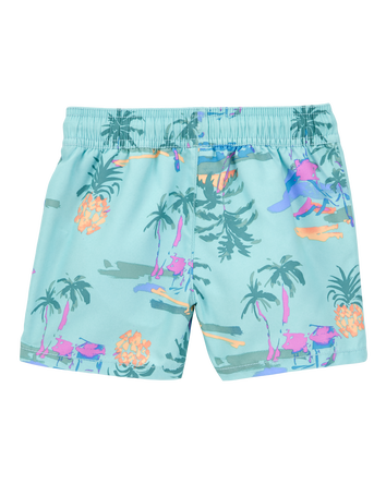 Toddler Boy Tropical-Print Pull-On Swim Trunks, 