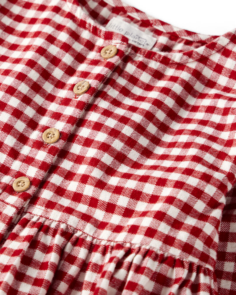 Baby Girl Organic Cotton Flannel Dress, image 4 of 7 slides