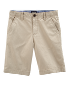 Kid Stretch Chino Uniform Shorts - Khaki, image 1 of 4 slides