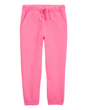 Baby Heart Pattern Knit Pants - Pink, 