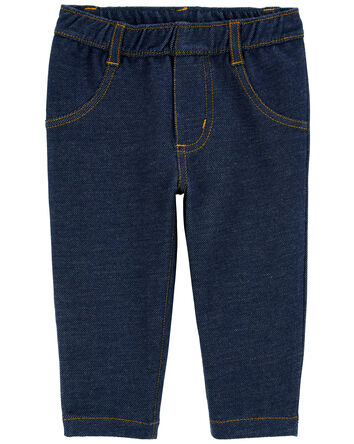 Baby Pull-On Faux Denim Pants, 
