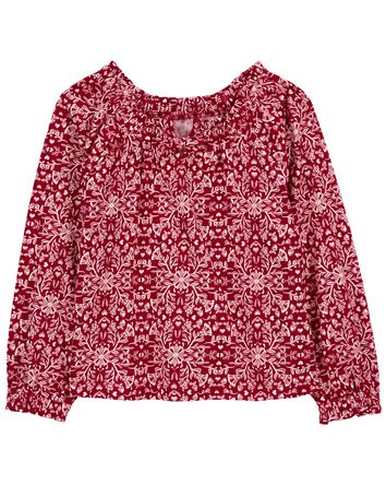 Kid Floral Jersey Blouse, 