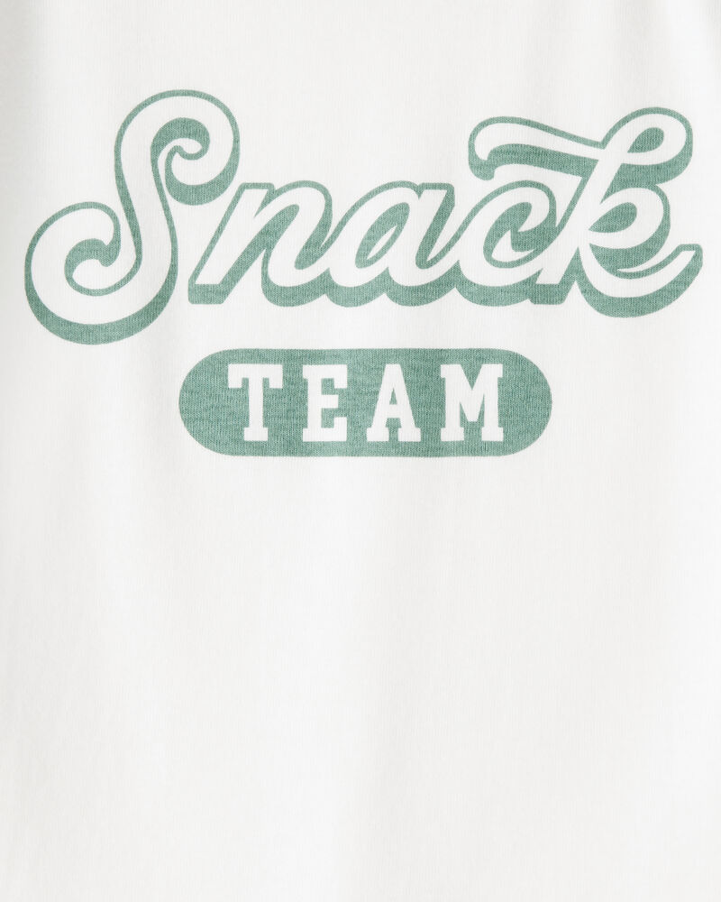 Girls Snack Team Short-Sleeve Graphic Tee - Green/White, image 2 of 3 slides