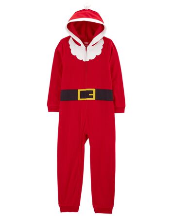 Kid 1-Piece Santa Fleece Costume Pajamas, 