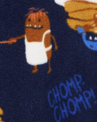 Baby 1-Piece Monster Breakfast Fleece Footie Pajamas, image 2 of 4 slides