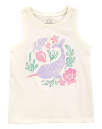 Toddler Narwhal Muscle Tank - Ivory, 