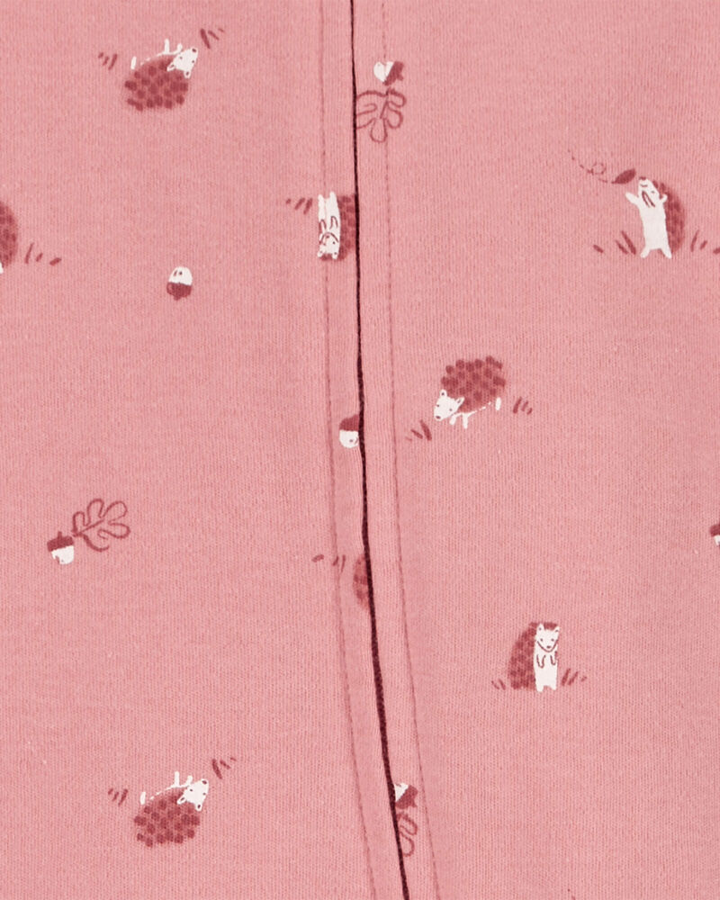 Baby Hedgehog 2-Way Zip Cotton Footie Sleep & Play Pajamas, image 2 of 4 slides