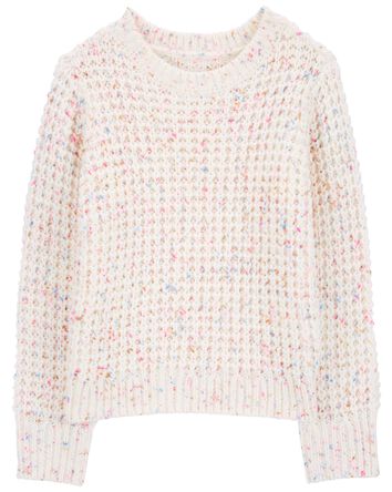 Kid Confetti Waffle-Knit Sweater , 