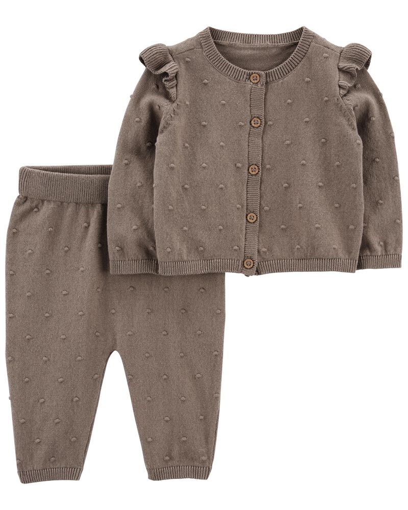 Baby 2-Piece Button-Front Cardigan Sweater Set, image 1 of 4 slides