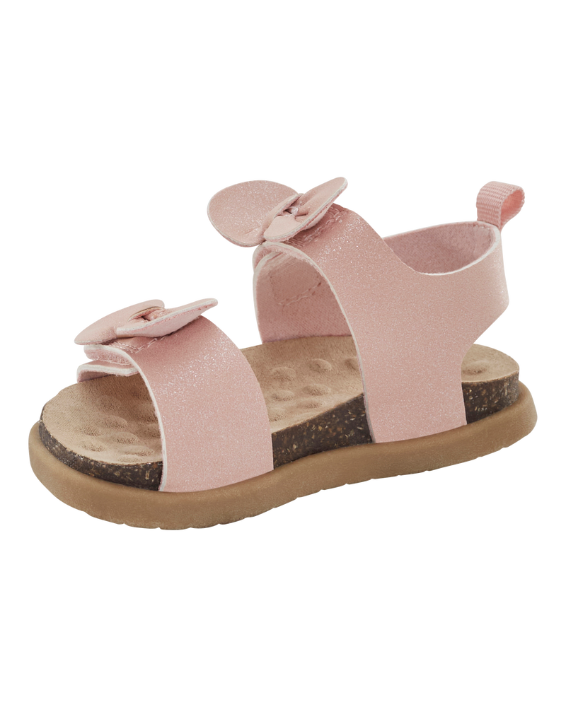 Baby Every Step® First Walker Bow Faux Cork Sandals - Pink, image 7 of 7 slides