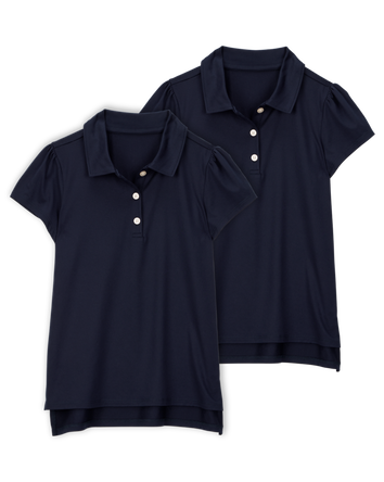 Kid 2-Pack Active Uniform Polo Shirts in Moisture Wicking BeCool™ Fabric - Navy, 