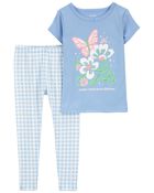 Toddler 2-Piece Butterfly 100% Snug Fit Cotton Pajamas, image 1 of 3 slides