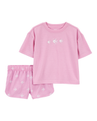 Toddler 4-Piece Loose Fit Pajamas - Pink/Purple, image 4 of 5 slides