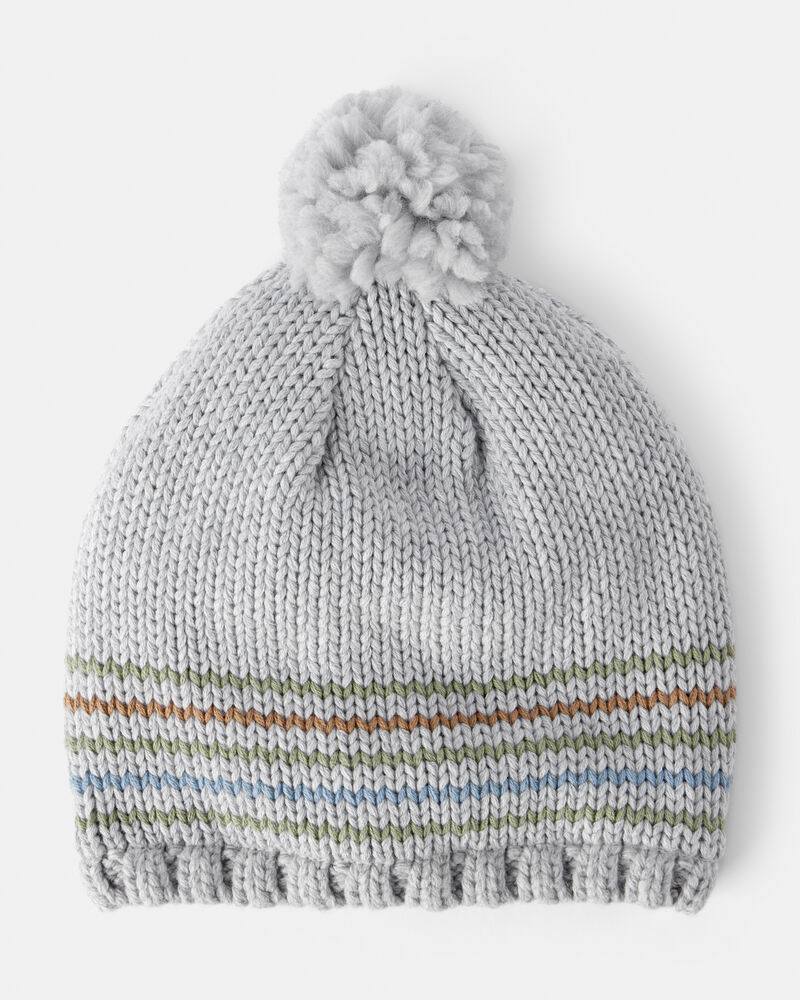 Toddler Boy Winter Hat - Grey, image 1 of 3 slides