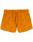 Kid Pineapple Pull-On Knit Gauze Shorts, image 1 of 2 slides