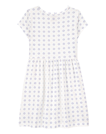 Girls Floral Short-Sleeve Dress- Ivory, 