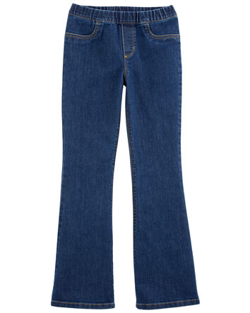 Kid Flare Pull-On Denim Jeans, 