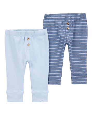Baby 2-Pack Pull-On Cotton Pants, 