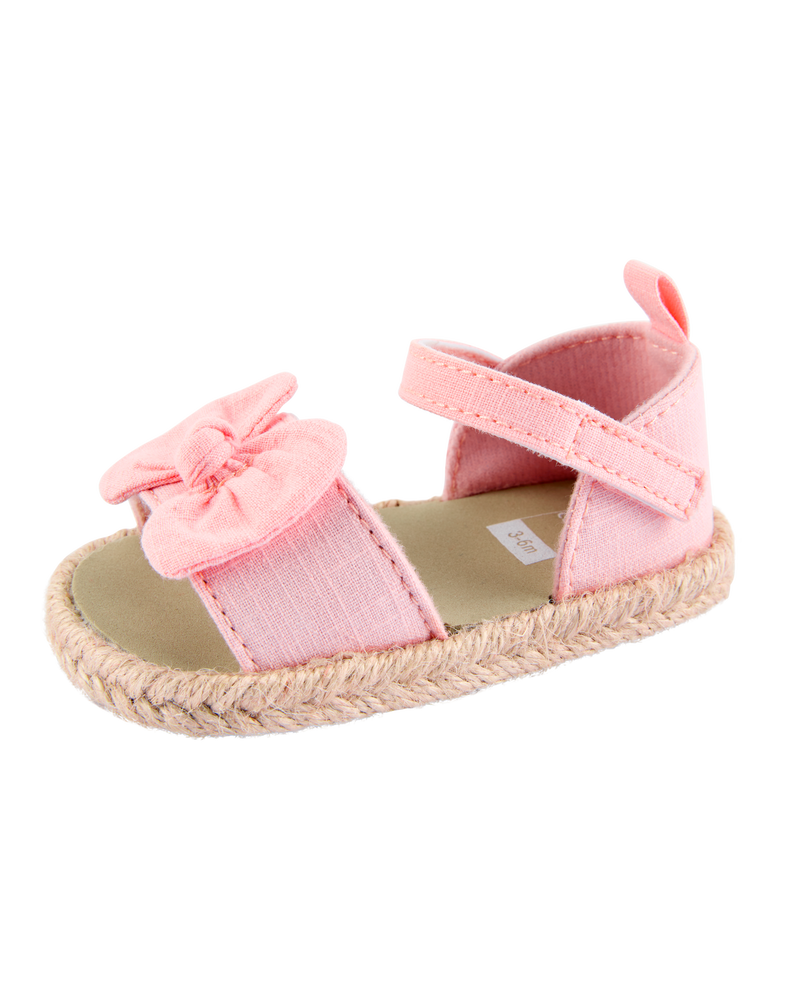 Baby Bow Espadrille Sandals - Pink, image 6 of 7 slides