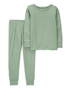 Toddler Solid PurelySoft 2-Piece Pajamas - Green, image 1 of 4 slides