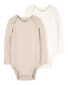 Baby 2-Pack Long-Sleeve PurelySoft Bodysuits, image 1 of 7 slides