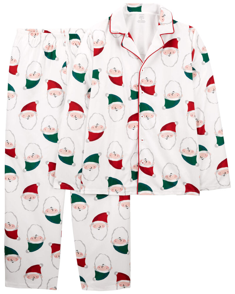 2-Piece Santa Fleece Coat Style Pajamas, image 1 of 4 slides