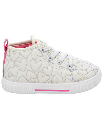 Toddler Heart Print Recycled High-Top Sneakers, 