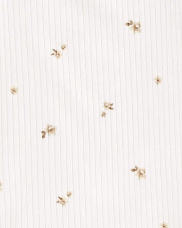 Kid Long-Sleeve Floral Rib Tee - Ivory, 