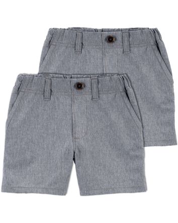 Toddler 2-Pack Lightweight Uniform Shorts in Quick Dry Active Poplin, 