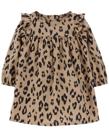 Baby Leopard Twill Dress, 