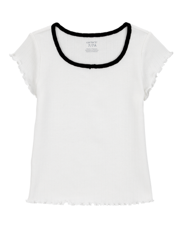 Kid Pointelle Baby Tee - White, 