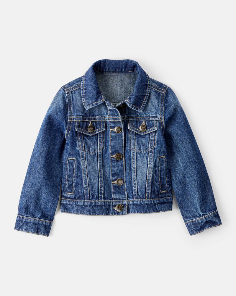Toddler Basic Denim Jacket - Dark Wash, image 3 of 5 slides