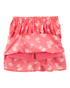 Kid 2-Piece Ribbed Tank & Floral Skort Set - Orange, image 2 of 5 slides
