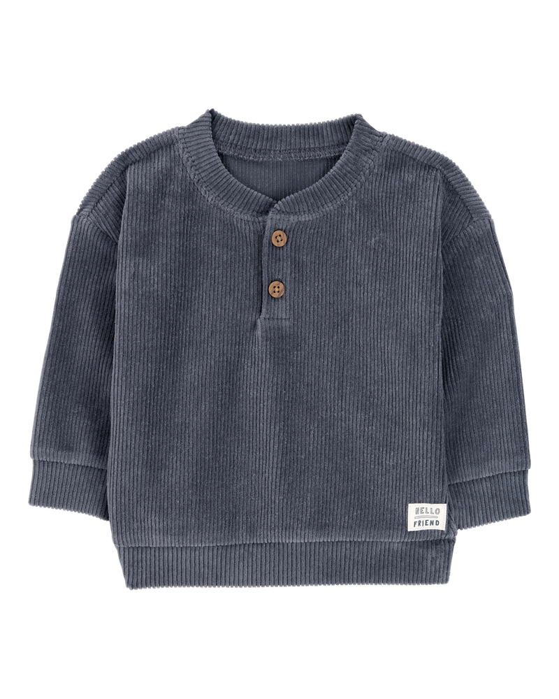 Baby Ribbed Velour Pullover, image 1 of 3 slides