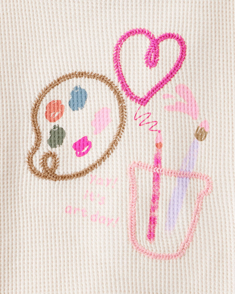 Baby Girl Arts & Crafts Short-Sleeve Top - White, image 3 of 4 slides